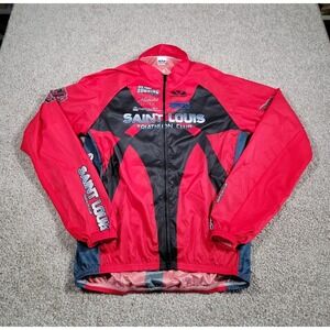 Voler Triathlon Windbreaker Jacket Size XL Red Cycling St. Louis Full Zip Mock
